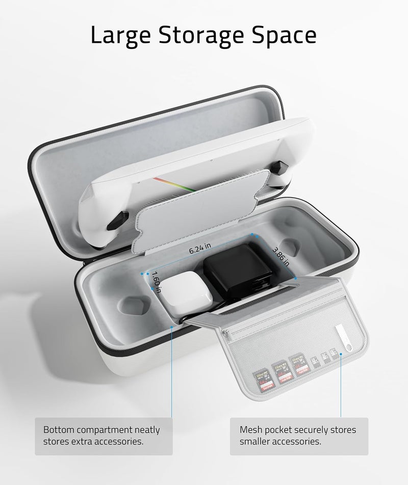 Syntech Hard Carrying Case Compatible with ASUS ROG Ally/ROG Ally X Console & Accessories, Portable Travel Handheld Case for Storage and Stand, EVA Shockproof Protective Carry Bag with Large Capacity - Image 3